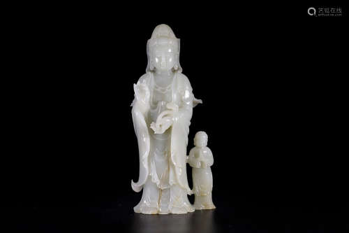 HETIAN JADE GUANYIN-TONGZI ORNAMENT