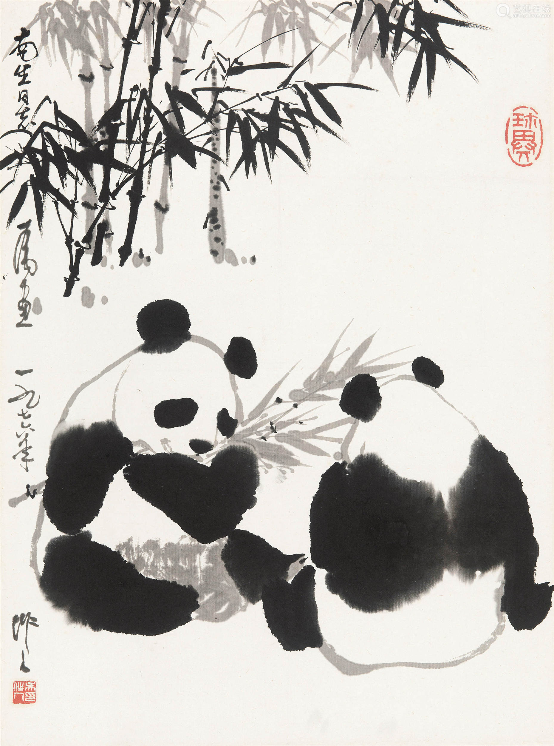 吴作人熊猫纸设镜片