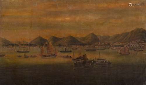 Chinese schoolView of Hong Kongoil on canvas (defects)China, 19th century(126x77 cm.)ITScuola