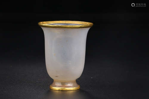 AMBER WITH GOLD FILLED CUP