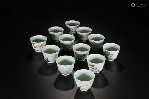 KANGXI MARK FAMILLE ROSE 12 HUA-SHEN CUP