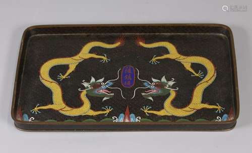 Chinese cloisonne opium tray, possibly 19th c.