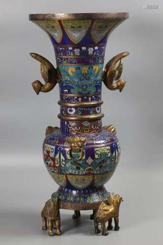 Chinese cloisonne vase