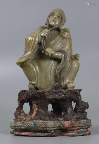 Chinese soapstone carving of immortal, possibly 19th c.