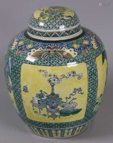 Chinese porcelain cover jar, possibly 19th c.