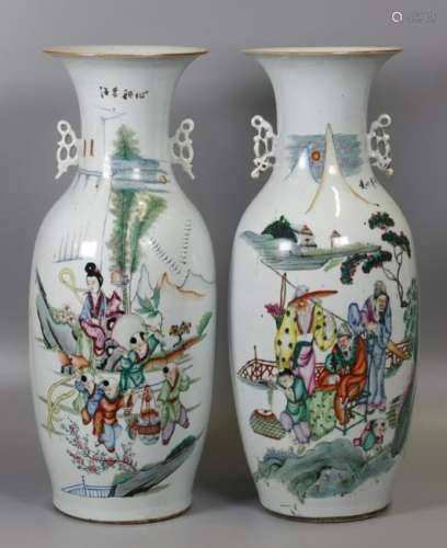 2 Chinese porcelain vases, possibly 19th c.