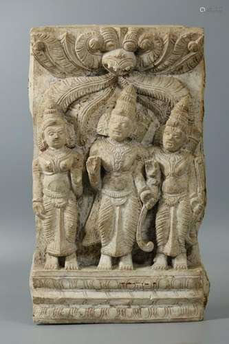 stone Buddhist stele, India, possibly 15th c.