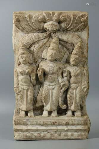 stone Buddhist stele, India, possibly 15th c.