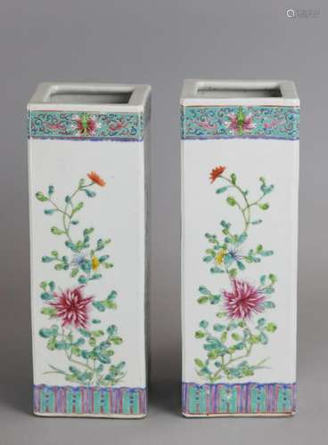 pair of Chinese porcelain vases, possibly 19th c.