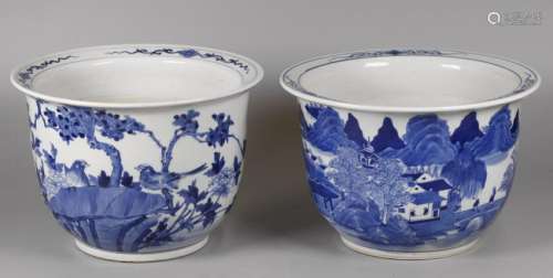 2 Chinese porcelain planters, possibly 19th c.