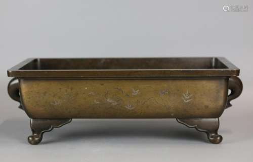 Japanese bronze censer, possibly 19th c.