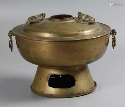 Asian bronze hot pot stove