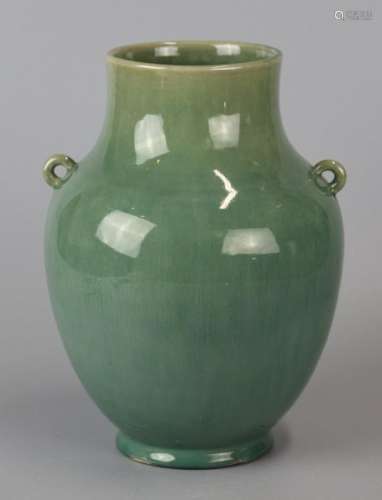 Chinese green glazed porcelain jar, possibly 19th c.