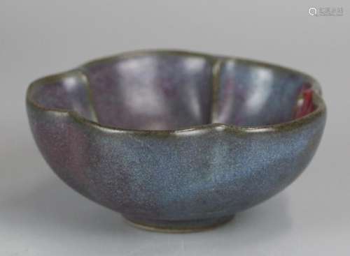 Chinese junyao ware ceramic floral form bowl