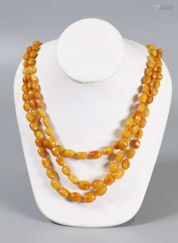 Chinese amber necklace