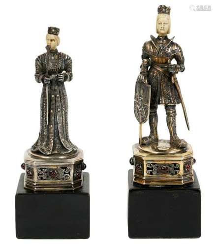 German Sterling Silver King & Queen Figures