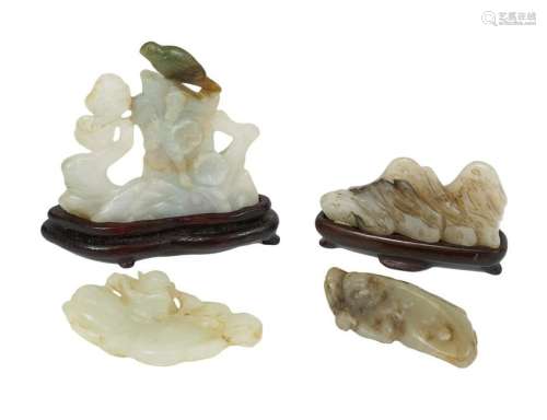 4 Pc. Carved Chinese Jade Grouping