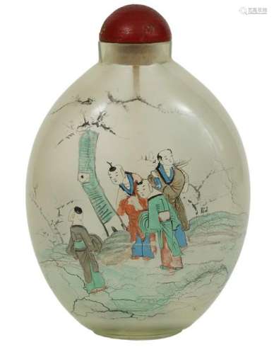 Chinese Large Hand Painted Snuff Bottle