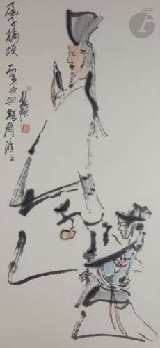 Zhang GUIMING (1939 - 2014) Encre et couleurs sur papier, 