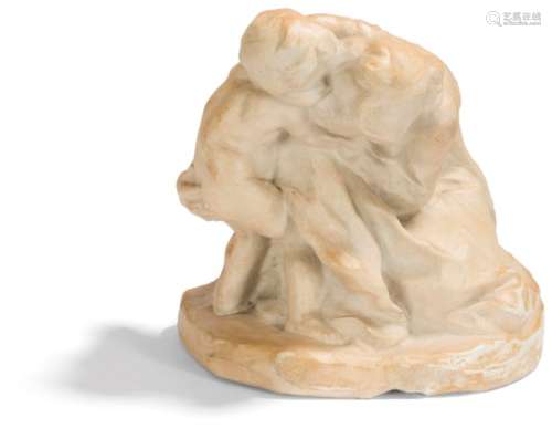 VICTOR PROUVÉ (1858-1943) & GRÈS MOUGIN NANCY Tendresse maternelle Sculpture. Épreuve en grès.