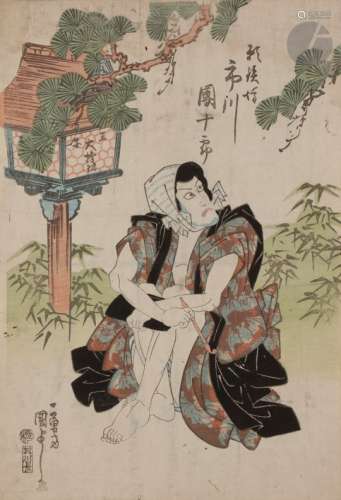 JAPON - XIXe siècle Ensemble comprenant vingt-neuf oban tate-e, parties de triptyques,