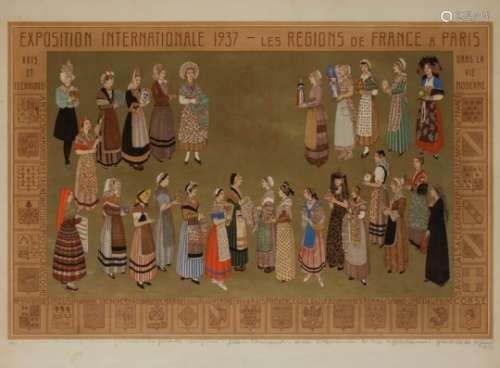 JEAN DUNAND (1877-1942) Exposition Internationale de 1937 - Les Régions de France à Paris