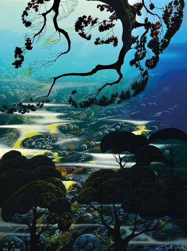 Eyvind Earle, 1916-2000, colour serigraph, signed