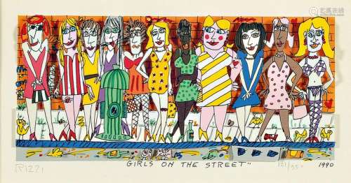 James Rizzi, 1950-2011, New York, Girls on theStreet