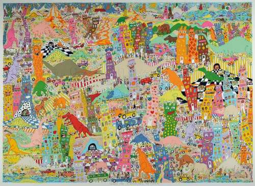 James Rizzi, 1930-2011, When the Dinosaurs Return