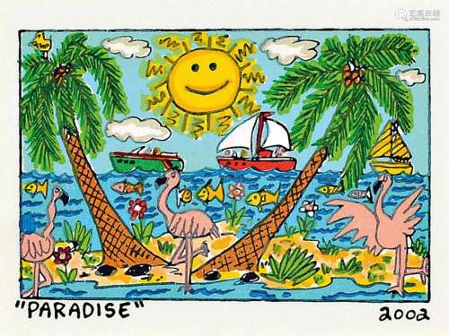 James Rizzi, 1930-2011, Paradise, lithograph, dated