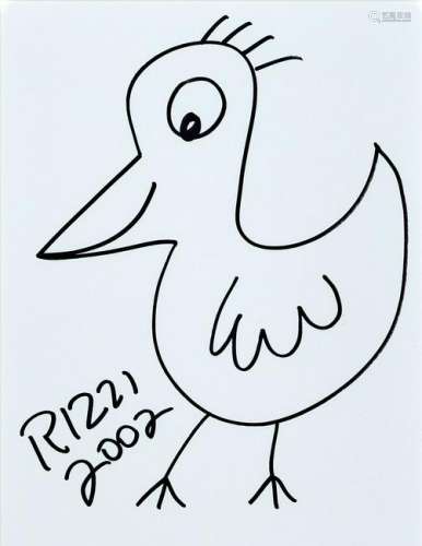 James Rizzi, 1930-2011, felt pen drawing, handsigned