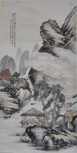 LANDSCAPE PAINTING OF MAN LIVING IN SECLUSION