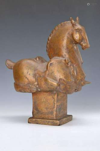 Gernot Rumpf, born 1941 Kaiserslautern, horse in armor