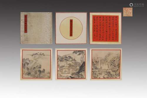 CHINESE PAINTING ALBUM OF VILLAGE LIFE BY RIVER