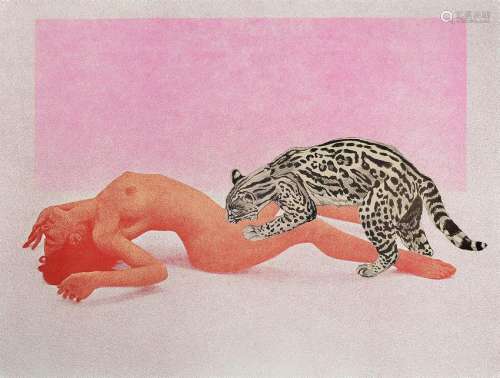 Mel Ramos, 1935-2018, Ocelot, 1969, color lithograph