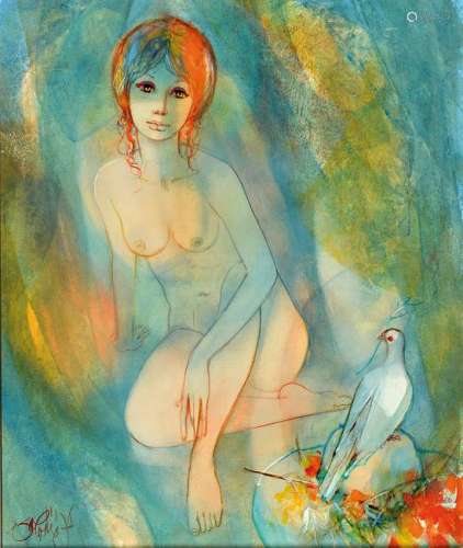 Jean-Baptiste Valadie, geb. 1933, sitting female nude