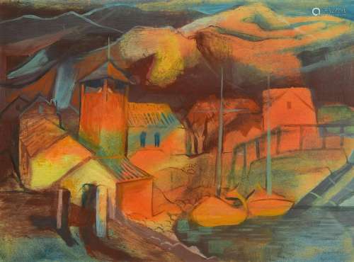 Willi Brunkow, 1904-1983, view on one Village in the