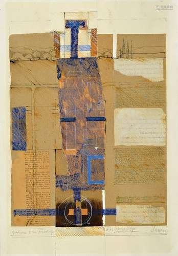 Hans Sasse , convolute of 3 collage works , one with