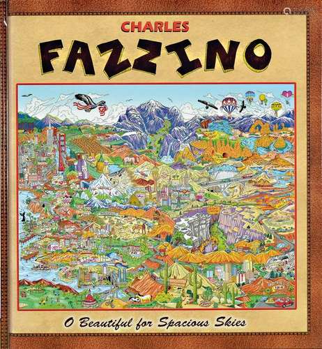 Charles Fazzino , book, drawing in book, hand