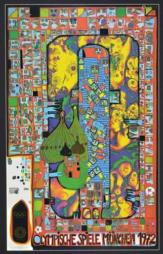 Friedensreich Hundertwasser, 1928-2000, posterfor the