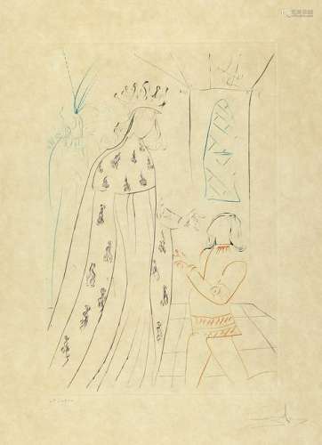 Salvador Dali, 1904-1989, Farbkaltnadel- etching on