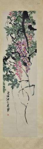 CHINESE PAINTING OF A FLOWER BLOSSOM BRANCH