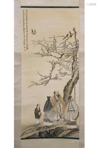 HANGING SCROLL PAINTING OF FIGURES