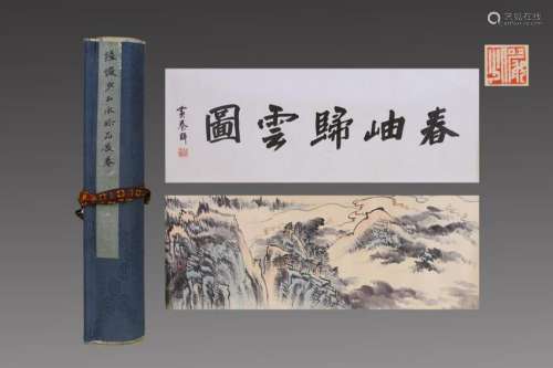 HANDSCROLL PAINITNG OF MOUNTAIN VIEW