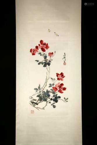 CHINESE PAINTING OF FLOWER AND BUTTERFLIES