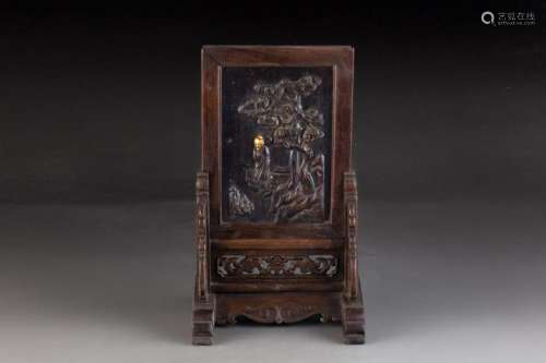 MOTHER-OF-PEARL INLAID HUANGHUALI TABLE SCREEN