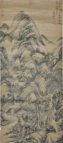 CHINESE LANDSCAPE PAINTING OF MOUNTAIN RANGE