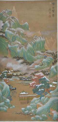 CHINESE LANDSCAPE PAINTING OF SNOWY MOUNTAIN