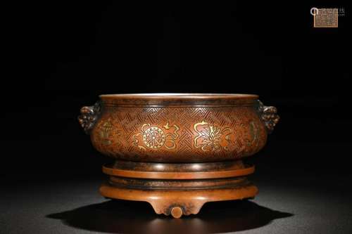 GILT BRONZE AUSPICIOUS PATTERN CENSER