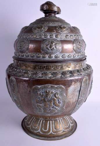 A VERY LARGE 19TH CENTURY INDIAN COPPER AND BRASS